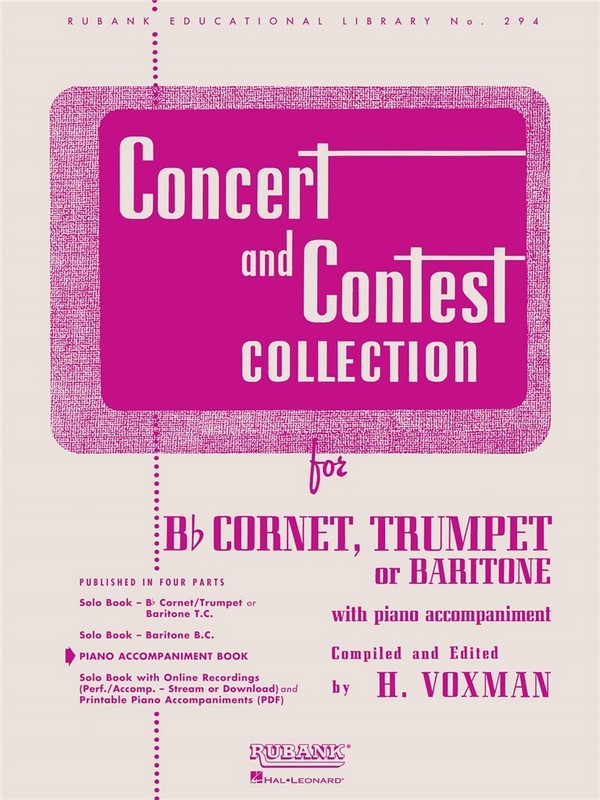Concert and Contest Collection for  cornet (trumpet, baritone) and piano  piano accompaniment