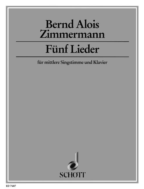 5 Lieder (1942-46)  für mittlere Singstimme und Klavier  
