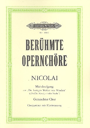 O süsser Mond o holde Nacht&nbsp;&nbsp;für gem Chor und Klavier&nbsp;&nbsp;Die lustigen Weiber von Windsor