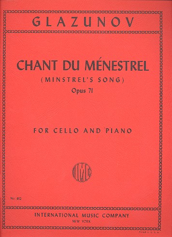 Chant du Ménestrel op.71  for cello and piano  