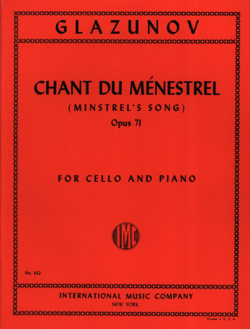 Chant du Ménestrel op.71  for cello and piano  