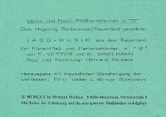 Jagdmusik aus dem Sauerland&nbsp;&nbsp;für Fürst-Pless- und Parforcehoerner in B&nbsp;&nbsp;Ventil- und Naturplesshornstimmen
