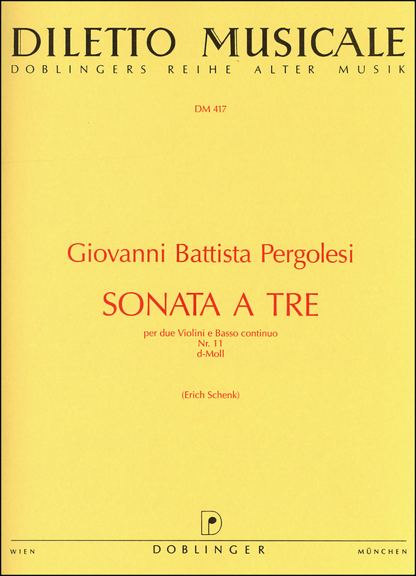 SONATA A TRE D-MOLL NR.11 FUER 2 VIOLINEN&nbsp;&nbsp;UND B.C.&nbsp;&nbsp;SCHENK, ERICH, ED.