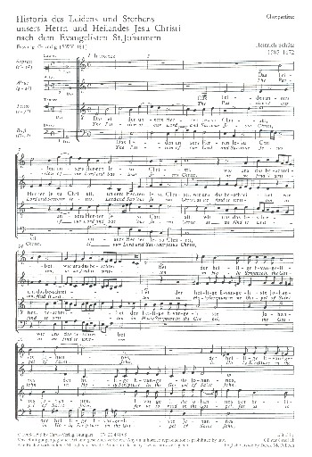 Johannespassion SWV481:&nbsp;&nbsp;für Soli, gem Chor und Orchester&nbsp;&nbsp;Chorpartitur (dt/en)