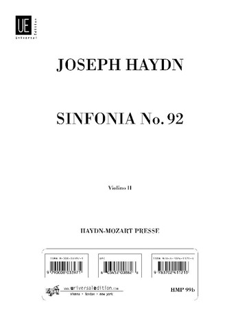 Sinfonie G-Dur Nr.92 Hob.I:92&nbsp;&nbsp;für Orchester&nbsp;&nbsp;Violine 2