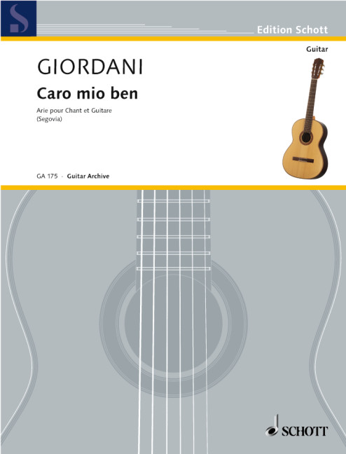 Caro mio ben&nbsp;&nbsp;für hohe Singstimme und Gitarre&nbsp;&nbsp;