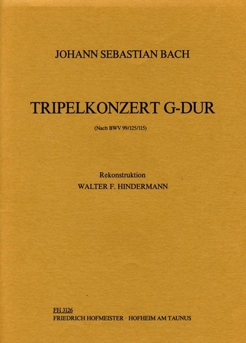 Tripelkonzert G-Dur für Flöte, Oboe,&nbsp;&nbsp;Violine, Streicher und Cembalo&nbsp;&nbsp;Partitur