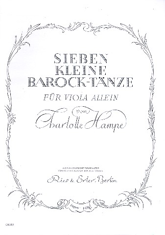 7 kleine Barock-Tänze&nbsp;&nbsp;für Viola solo&nbsp;&nbsp;Verlagskopie