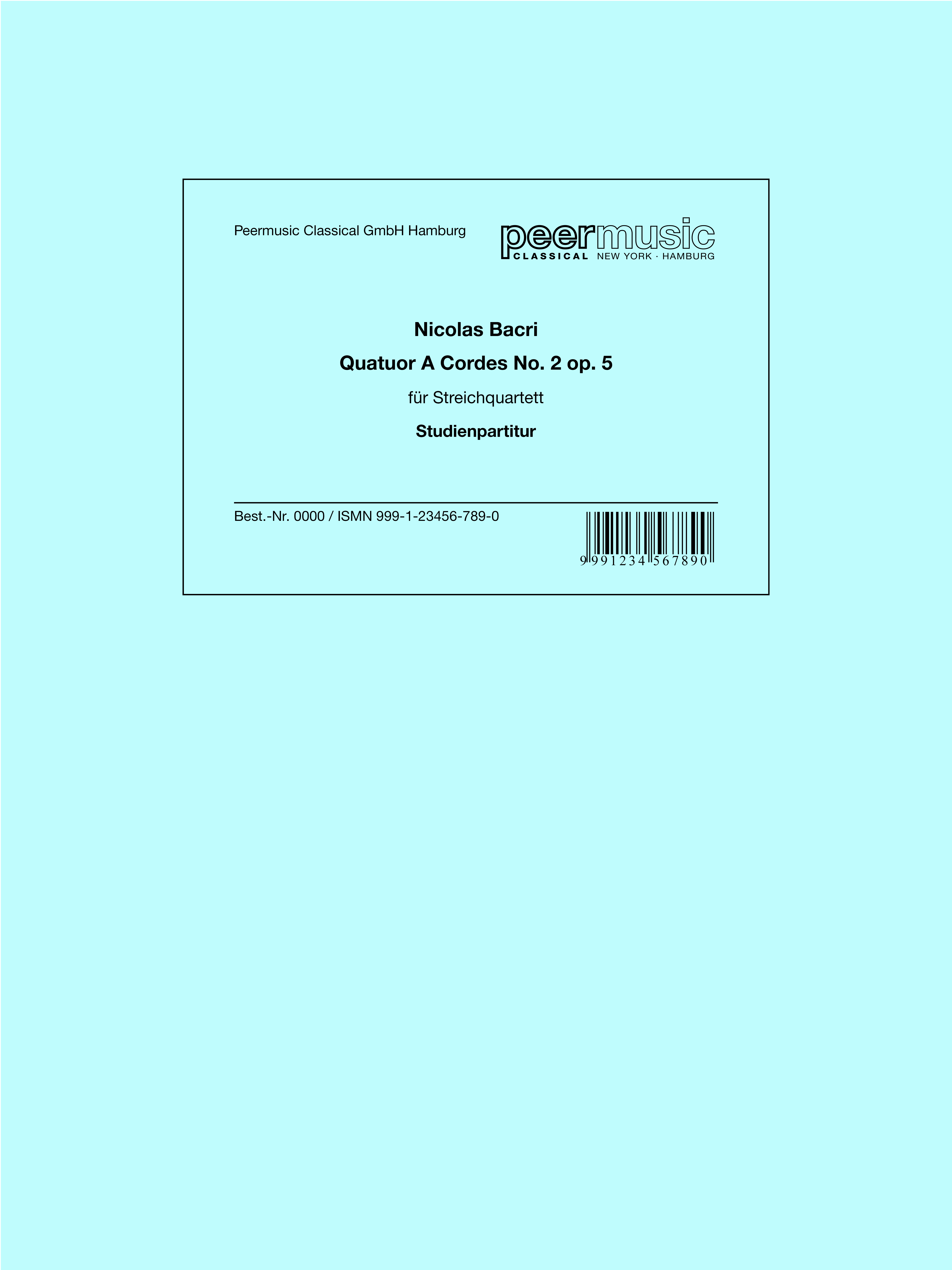 Quatuor a cordes no.2 op.5&nbsp;&nbsp;&nbsp;&nbsp;partition miniature