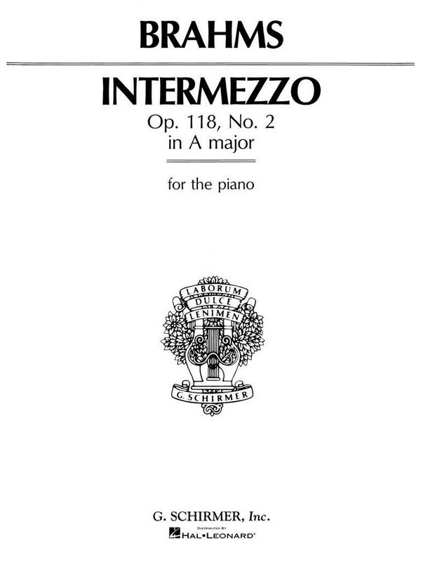 Intermezzo A major op.118,2&nbsp;&nbsp;for piano&nbsp;&nbsp;