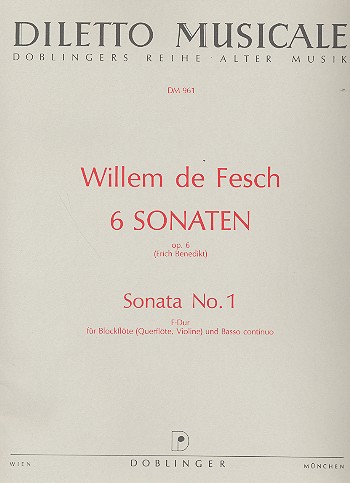 Sonate F-Dur op.6,1 für  Blockflöte (Flöte, Violine) und Bc  