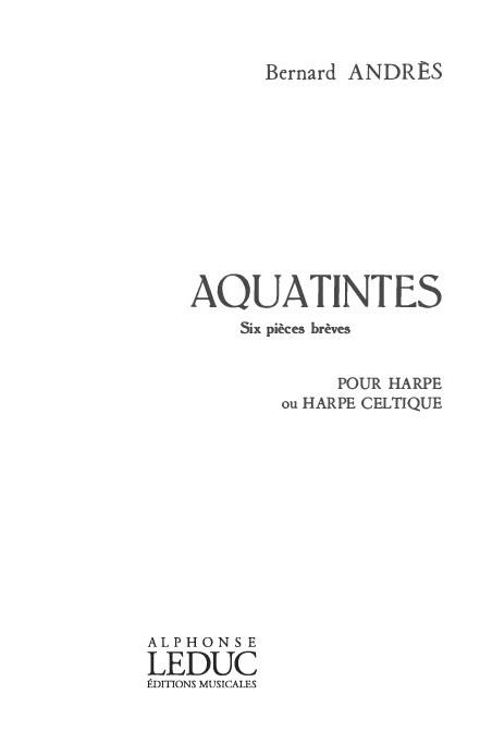 Aquatintes 6 pièces brèves  pour harpe ou harpe celtique  