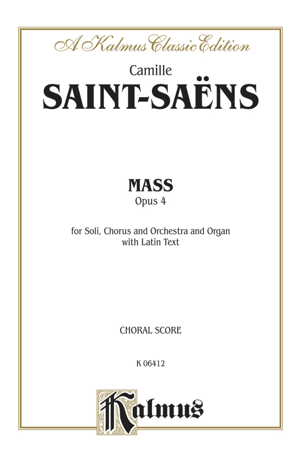 Mass Op.4 for soli, chorus, orchestra&nbsp;&nbsp;and organ     choral score (la)&nbsp;&nbsp;