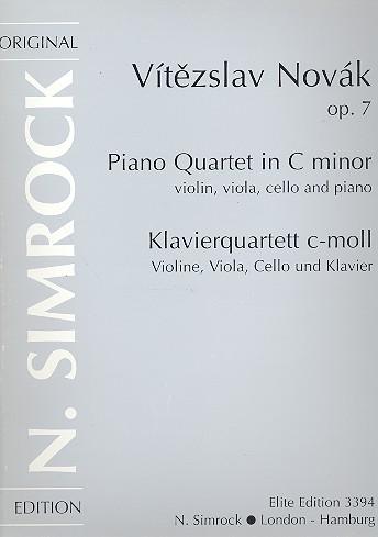 Quartett c-Moll op.7  für Klavier, Violine, Viola und Violoncello  Stimmen