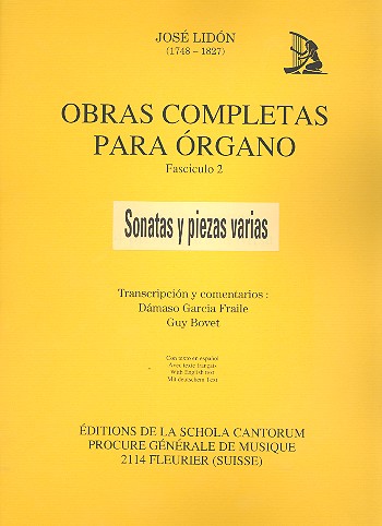 Obras completas vol.2&nbsp;&nbsp;para organo&nbsp;&nbsp;Sonatas y piezas varias