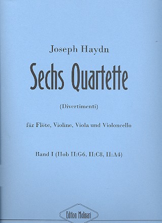 6 Quartette Band 1 (Nr.1-3)  für Flöte und Streichtrio  Partitur und Stimmen