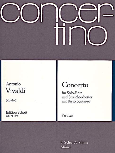 Concerto G-Dur RV 436/PV 140 F VI No. 8&nbsp;&nbsp;für Flöte, Streichorchester und Basso continuo&nbsp;&nbsp;Partitur