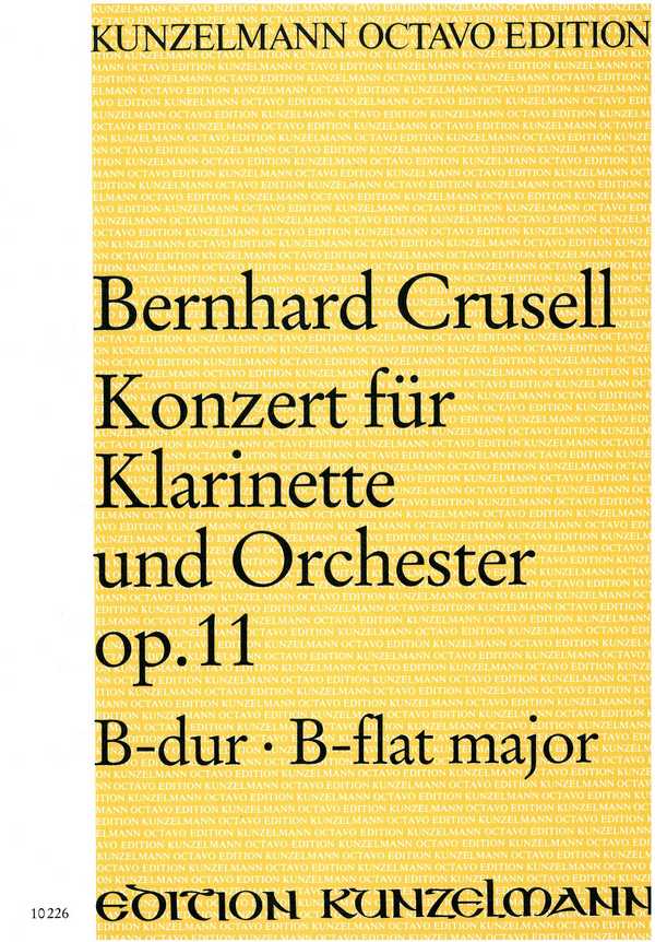 Konzert B-Dur op.11  für Klarinette und Orchester  Partitur