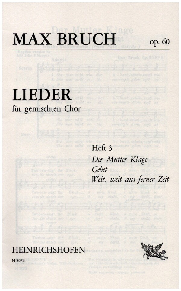 Lieder op.60 Band 3  für gem Chor a cappella  Partitur (dt/en)
