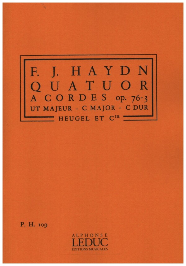 Quatuor a cordes ut majeur op.76,3&nbsp;&nbsp;partition miniature&nbsp;&nbsp;