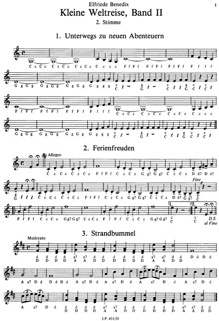 Kleine Weltreise Band 2 2. Stimme  Leichte Spielstücke für Akkordeon/  Melodica