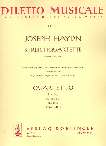 Streichquartett B-Dur op.71,1&nbsp;&nbsp;Hob.III:69&nbsp;&nbsp;Stimmen