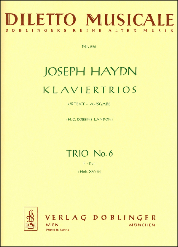 Trio f-dur Nr.6 Hob.XV:40&nbsp;&nbsp;für Violine, Violoncello und Klavier&nbsp;&nbsp;Stimmen