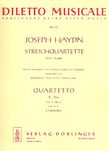 STREICHQUARTETT B-DUR OP.2,6&nbsp;&nbsp;HOB.III:12,  STIMMEN&nbsp;&nbsp;BARRETT-AYRES, REGINALD, ED