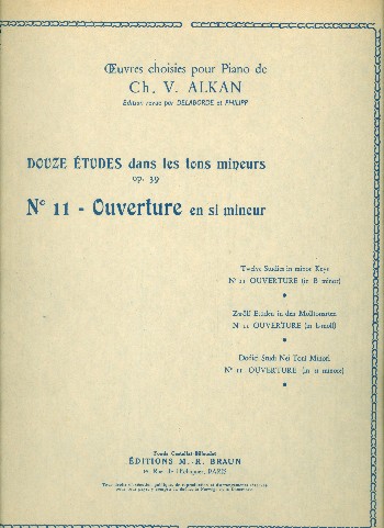 Ouverture si mineur op.39,11  pour piano  