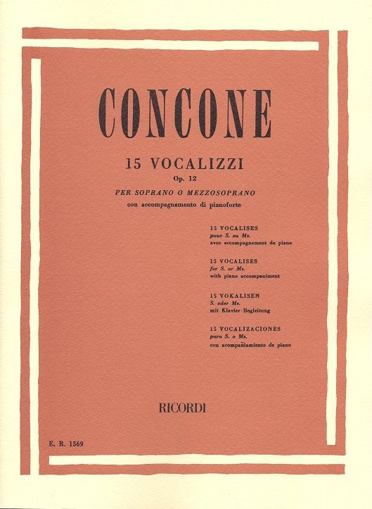 15 vocalizzi op.12 per soprano o  mezzosoprano e pianoforte  
