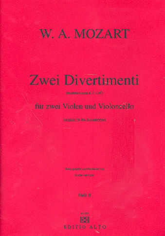 2 Divertimenti nach KV439b  für 2 Violen und Violoncello  