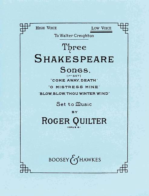 3 Shakespeare Songs op.6  for high voice and piano  