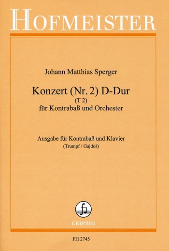 Konzert D-Dur Nr.2 für Kontrabass und Orchester  für Kontrabass und Klavier  