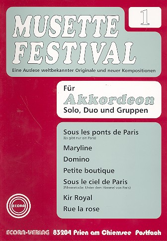 Musette Festival Band 1  für Akkordeon (mit 2. Stimme)  