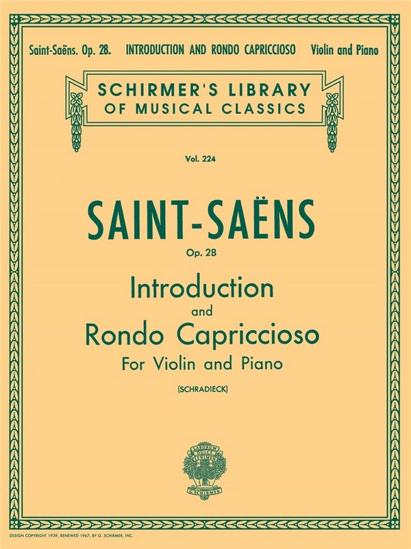 Introduction and Rondo capriccioso op.28&nbsp;&nbsp;for violin and piano&nbsp;&nbsp;