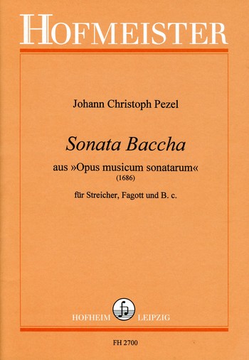 Sonata baccha für Fagott, Streicher und Bc  Partitur und Stimmen  