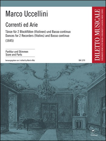 Correnti ed arie Tänze für 2 Blockflöten (Violinen) und Bc    