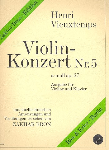 Konzert a-Moll Nr.5 op.37&nbsp;&nbsp;für Violine und Orchester&nbsp;&nbsp;Klavierauszug