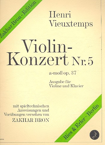 Konzert a-Moll Nr.5 op.37  für Violine und Orchester  Klavierauszug