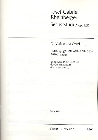 6 Stücke op.150   für Violine und Orgel  Violine