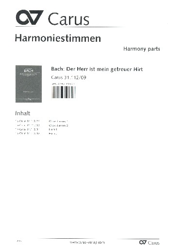 Der Herr ist mein getreuer Hirt G-Dur &nbsp;&nbsp;Kantate Nr.112 BWV112&nbsp;&nbsp;Harmoniestimmen