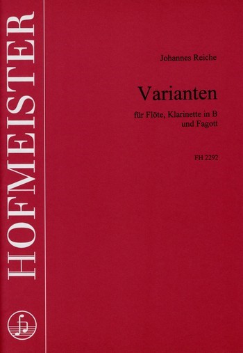 Varianten für Flöte, Klarinette und Fagott&nbsp;&nbsp;Partitur und Stimmen&nbsp;&nbsp;
