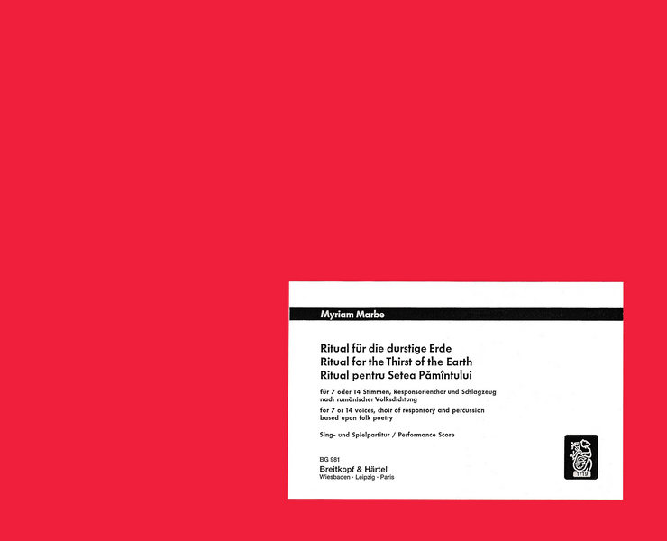 Ritual für die durstige Erde  für Soli, gem Chor und Schlagzeug  Partitur
