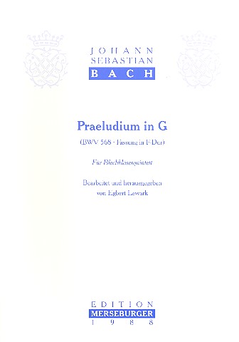 Präludium G-Dur BWV568&nbsp;&nbsp;für Blechbläserquintett (F-Dur)&nbsp;&nbsp;Partitur und Stimmen