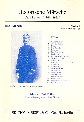 Historische Märsche  für Blasorchester  Tuba / Bass 1