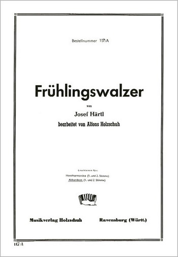 Frühlingswalzer für Akkordeon&nbsp;&nbsp;(mit 2. Stimme)&nbsp;&nbsp;