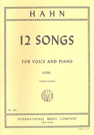 12 Songs for low voice and piano (fr)    