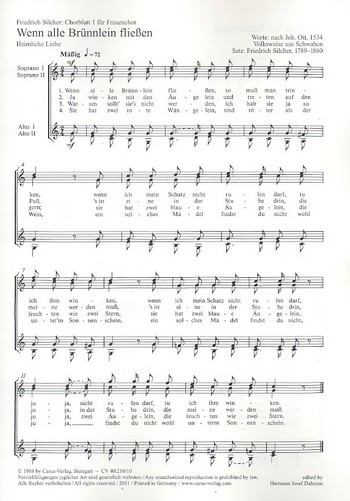 4 Volkslieder für Frauenchor&nbsp;&nbsp;Partitur (dt)&nbsp;&nbsp;