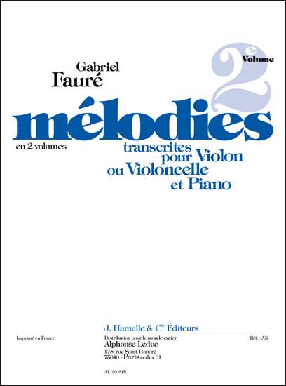Mélodies vol.2 pour violon (vc)&nbsp;&nbsp;et piano&nbsp;&nbsp;