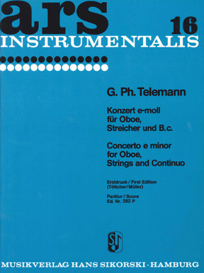 Konzert e-Moll für Oboe, Streicher&nbsp;&nbsp;und Bc,  Partitur (= Cembalo)&nbsp;&nbsp;